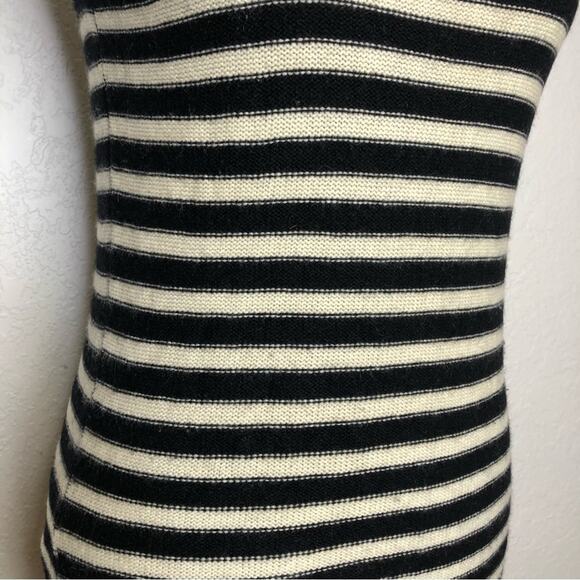 KnitWit black and cream striped sleeveless cashmere sweater tunic size Small - Picture 4 of 16